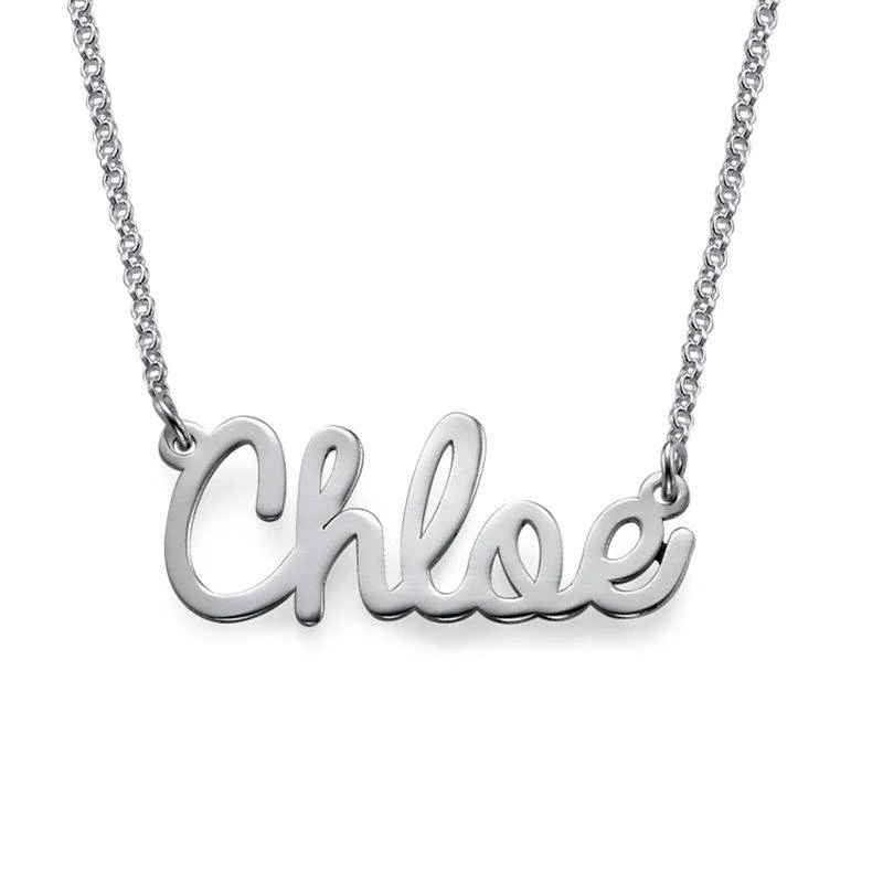 Cursive Name Necklace in Silver