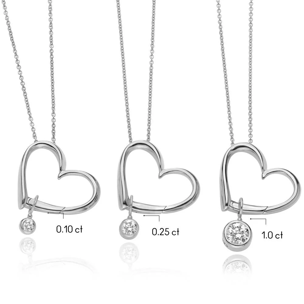 Delina Necklace with Drop Initials & 1CT Diamond in Silver - Image 6
