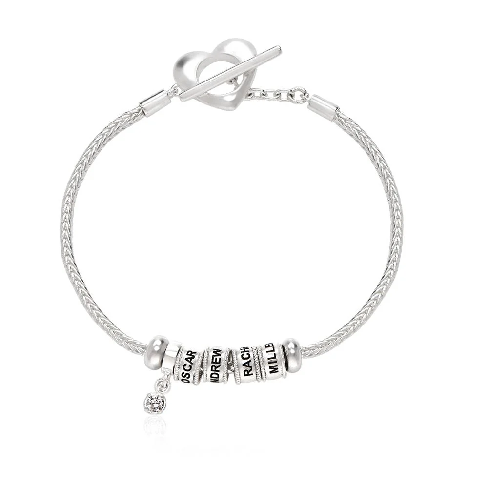 Lena Toggle Bracelet with Diamond in Silver