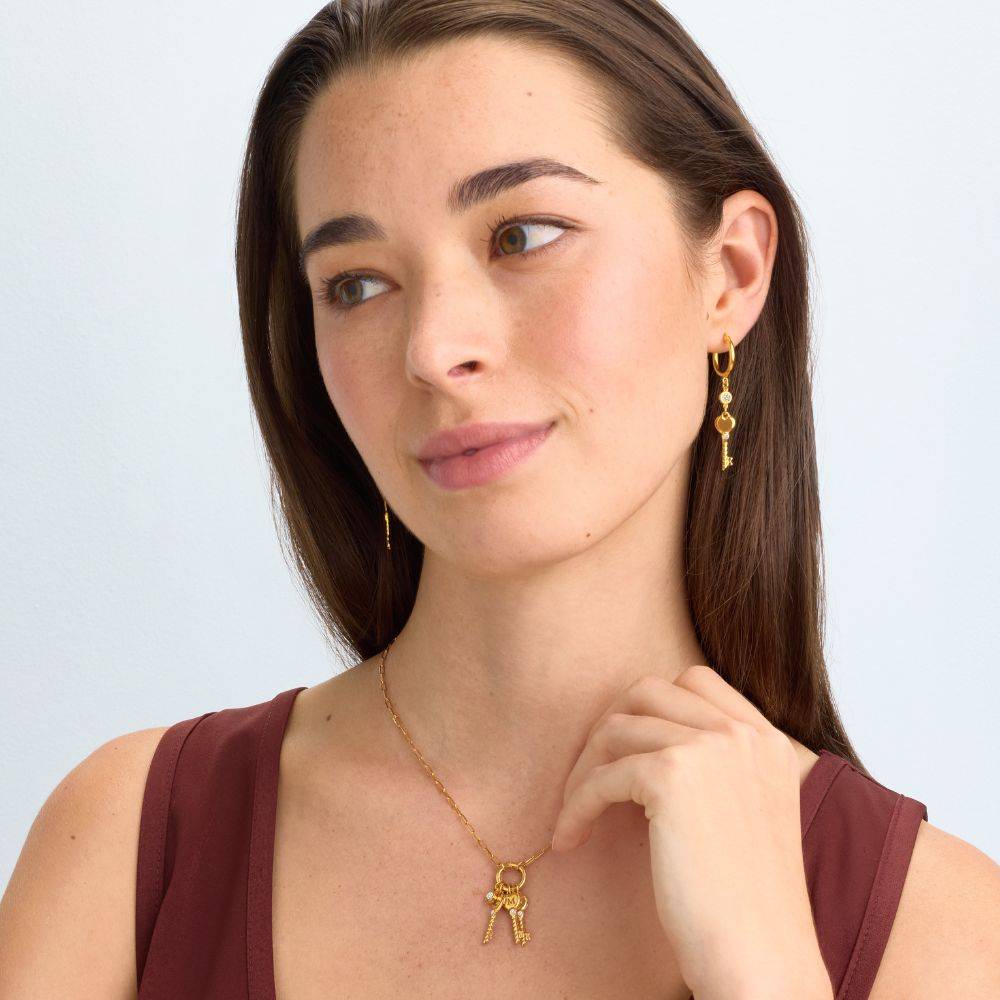 All Locked In Initial Diamond Necklace in Gold With Diamond Charm - Image 2