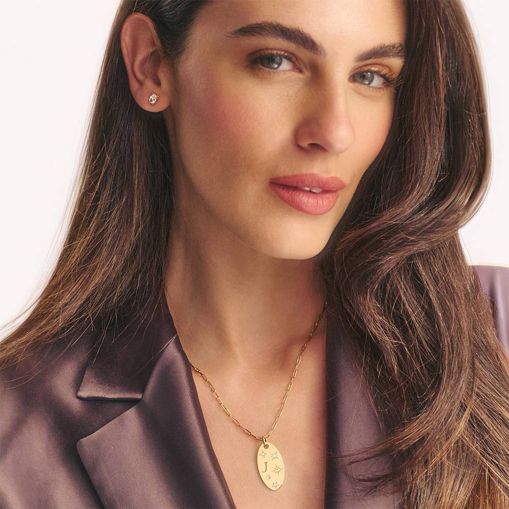 Star of Mine Initial Pendant Necklace in Vermeil - Image 2