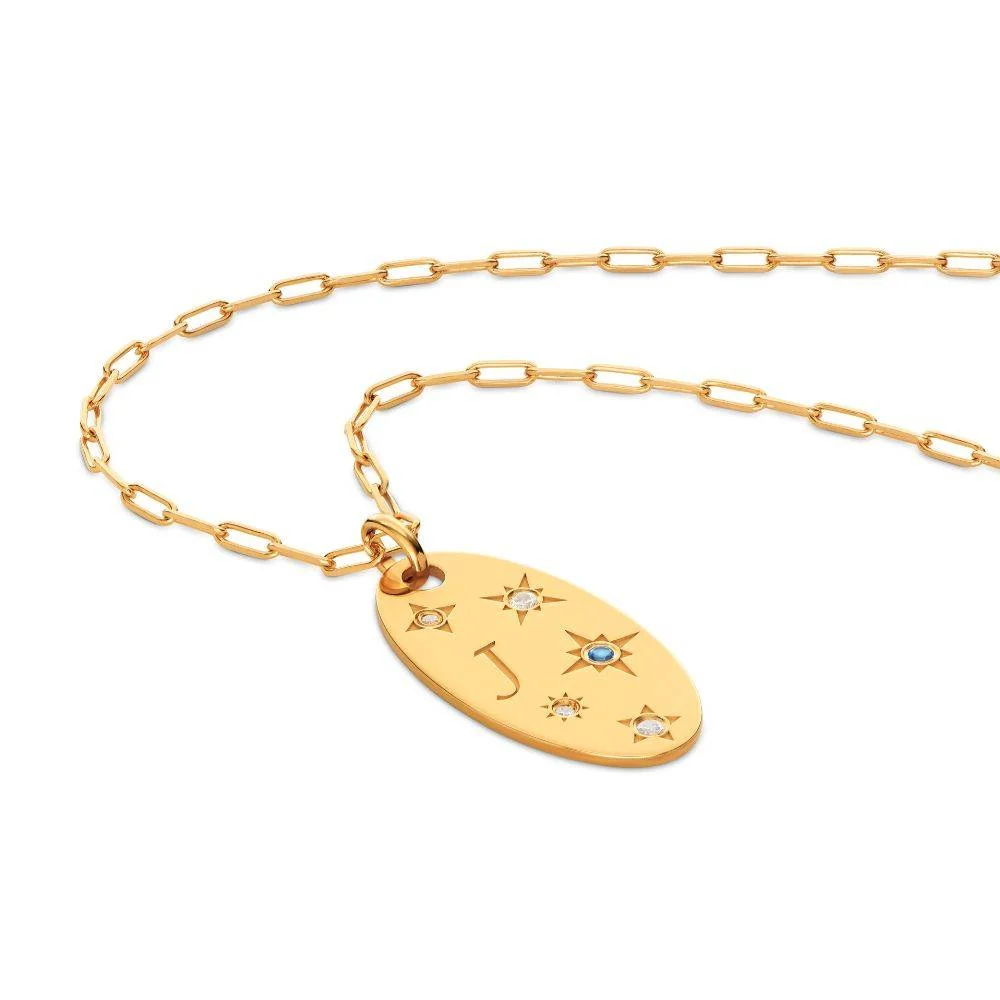 Star of Mine Initial Pendant Necklace in Vermeil - Image 4