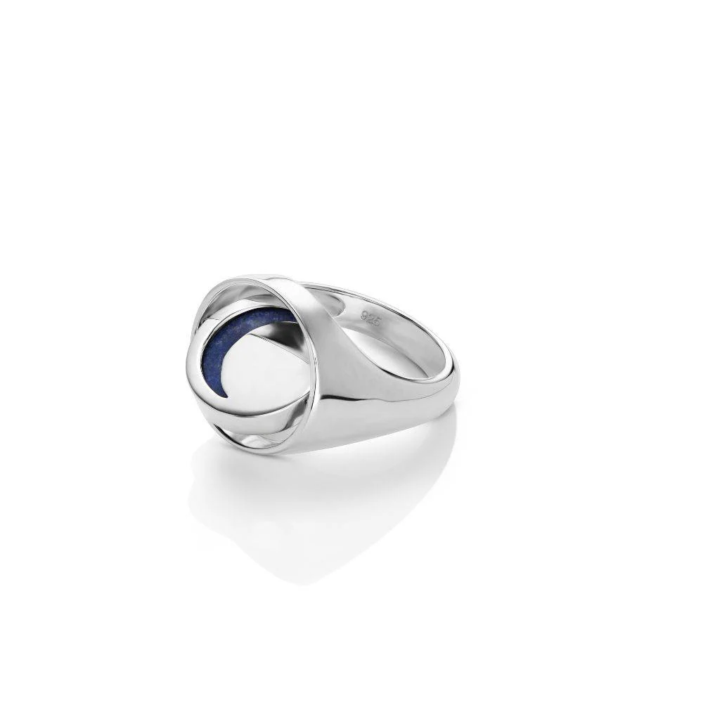 New Moon Spinner Signet Ring in Silver - Image 5