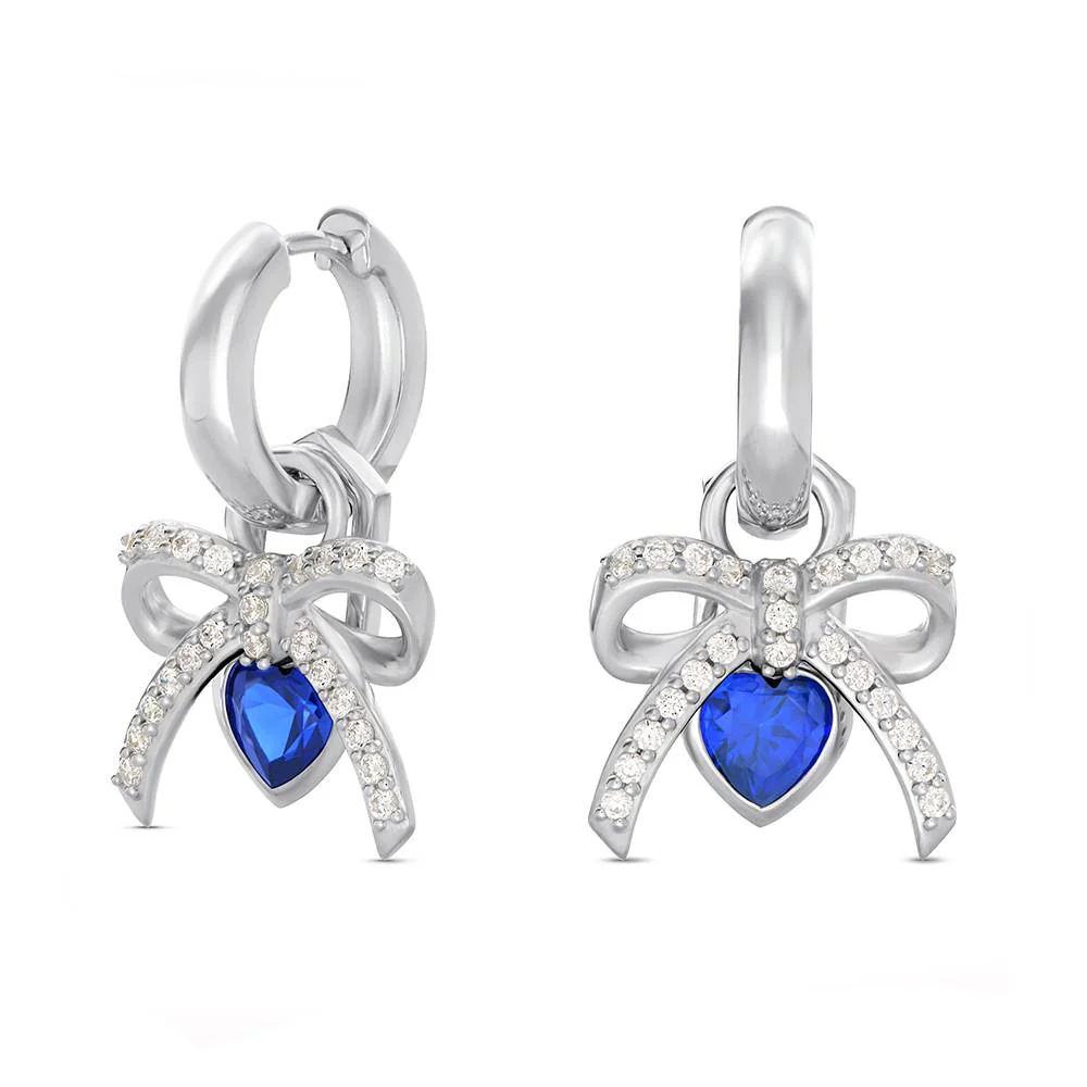 Tied To You Hoop Bow Earrings in Sterling Silver