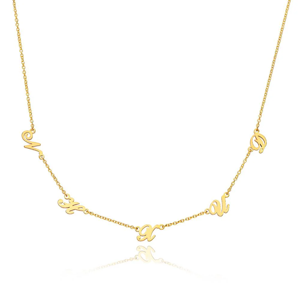 Heritage Multiple Initial Necklace in 18K Gold Plating