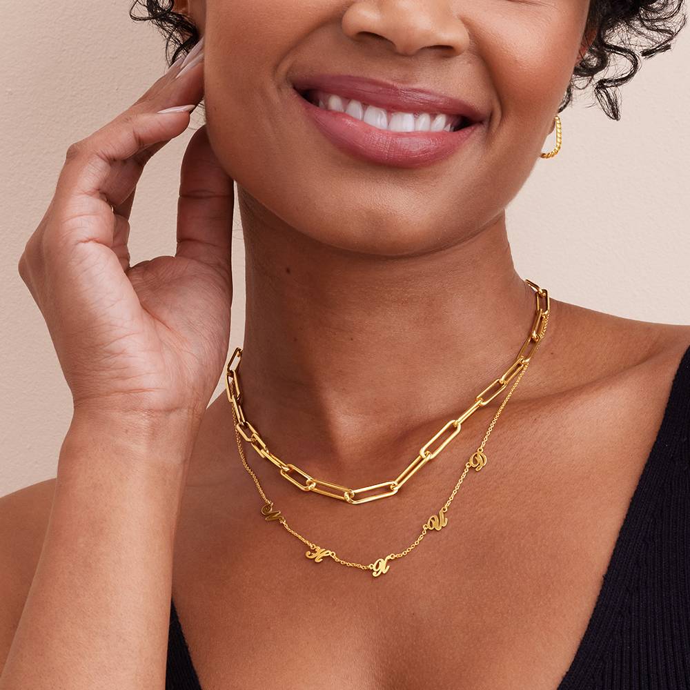 Heritage Multiple Initial Necklace in 18K Gold Plating - Image 4