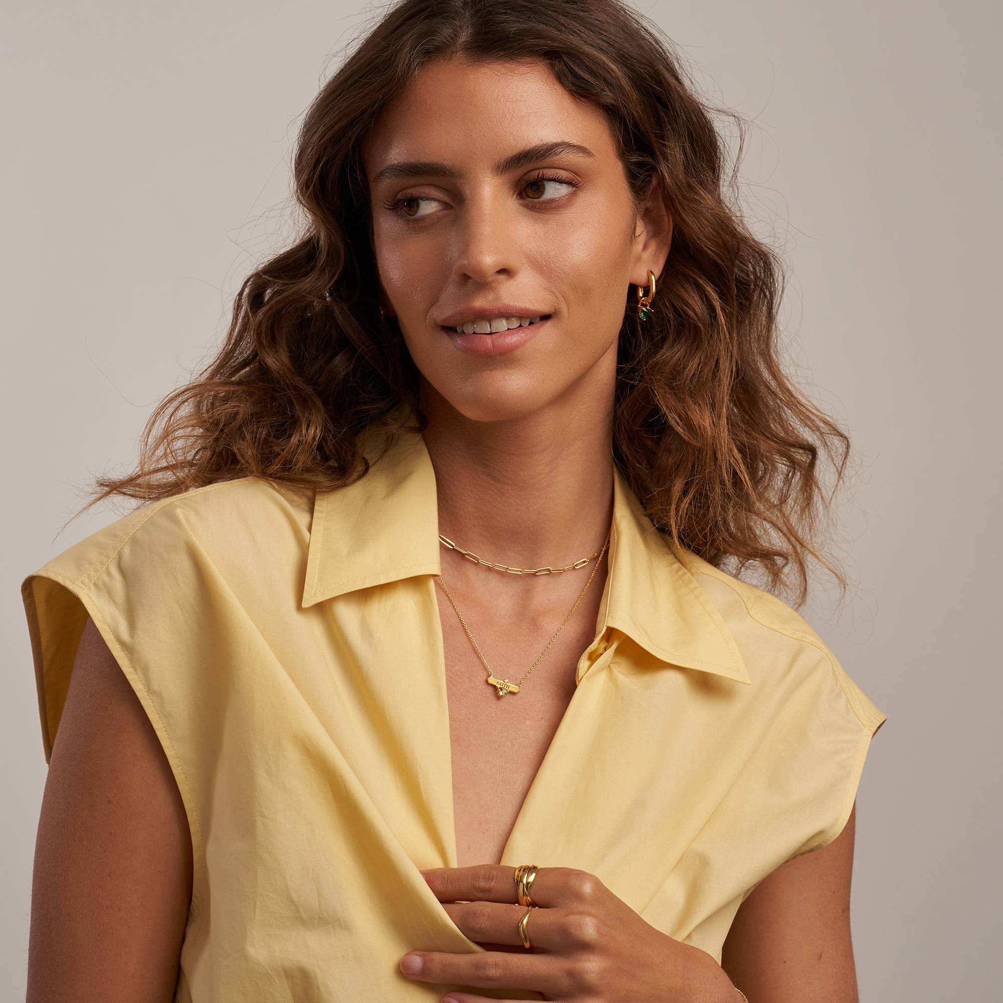 Aurora Birthstone Name Necklace in 18K Gold Vermeil - Image 6