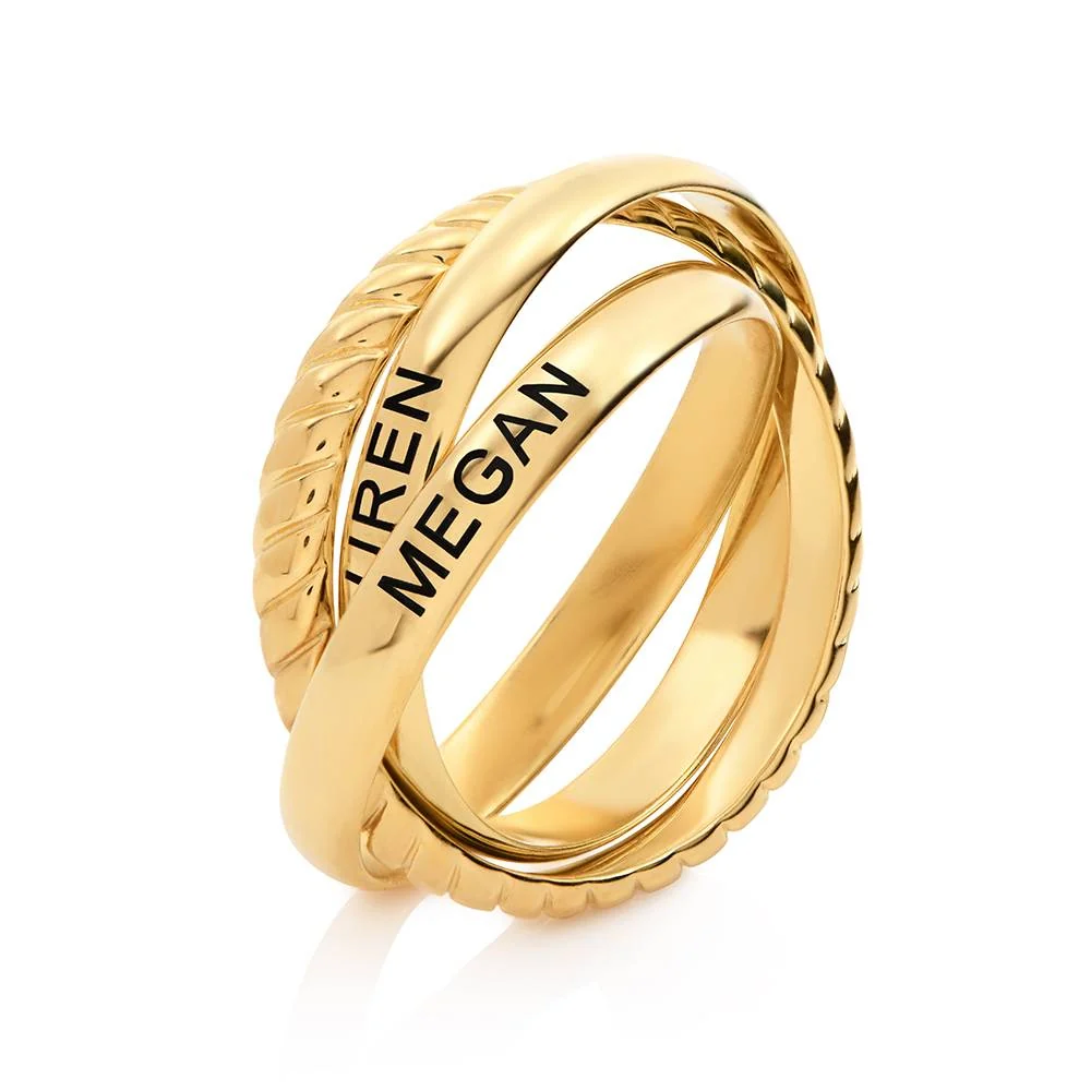 Corda Interlocking Ring in 18K Gold Vermeil