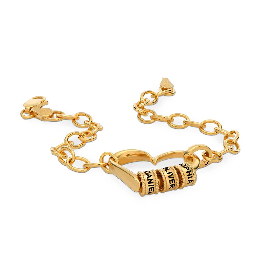 Delina Bracelet with Engraved Beads in 18K Gold Vermeil - Image 3