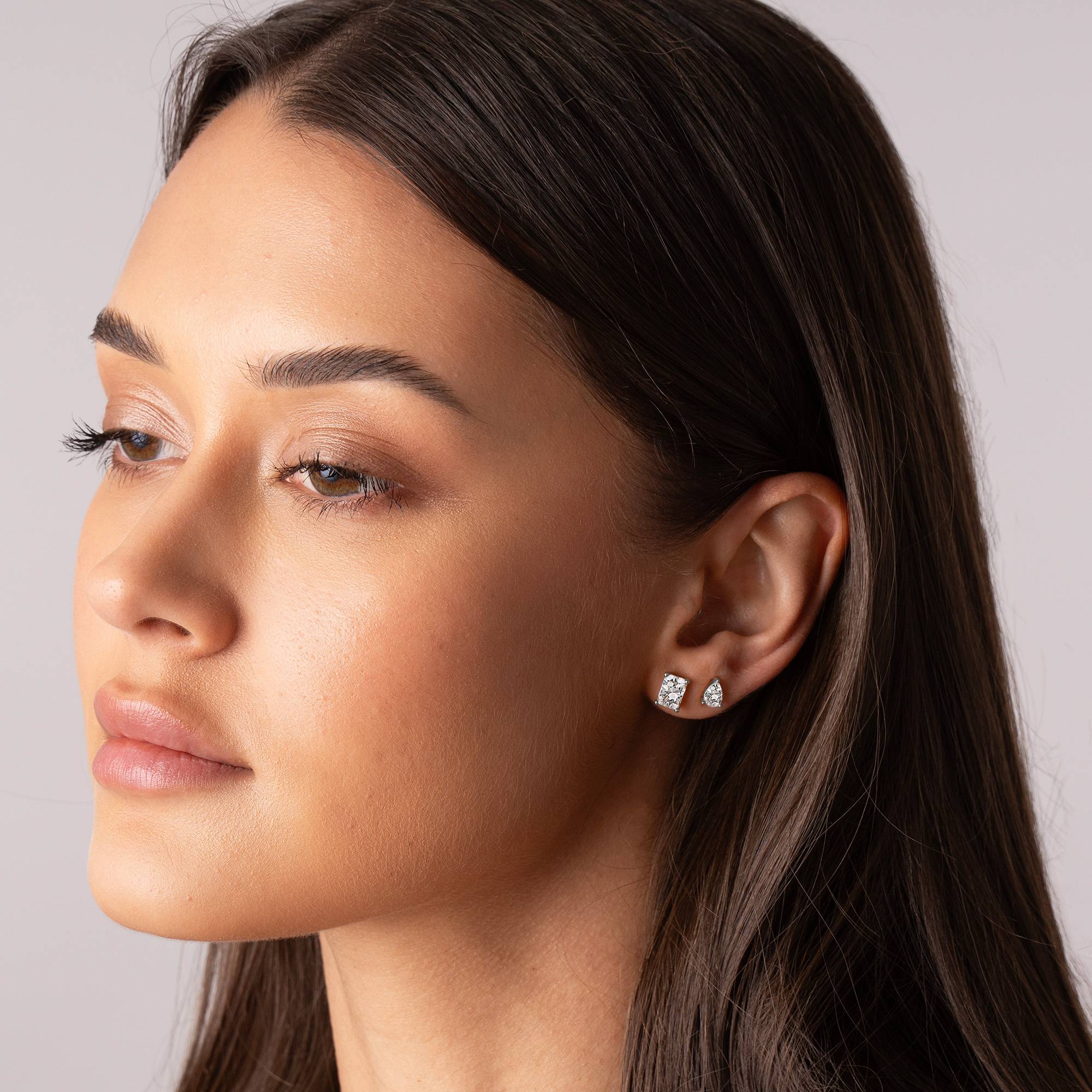 Lorelai Rectangle Stud Earrings in Sterling Silver - Image 3