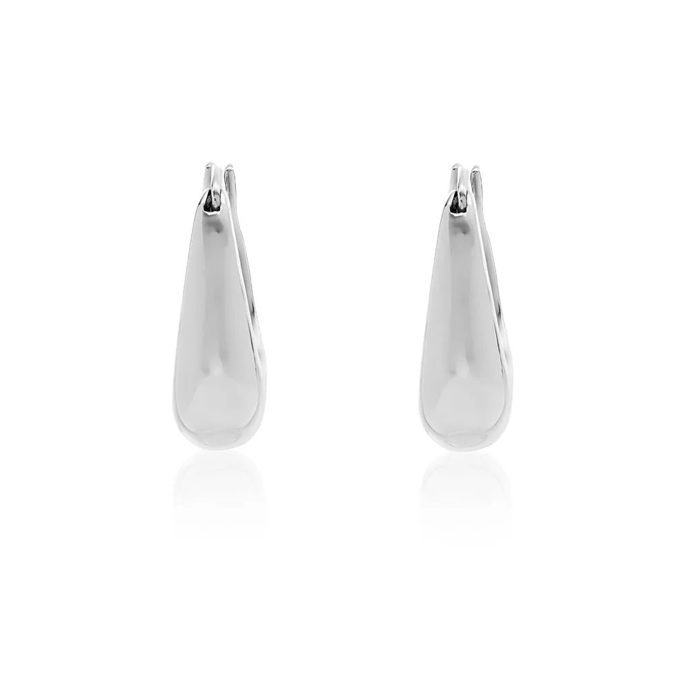 Vienna Waterdrop Huggies in Sterling Silver - Image 4