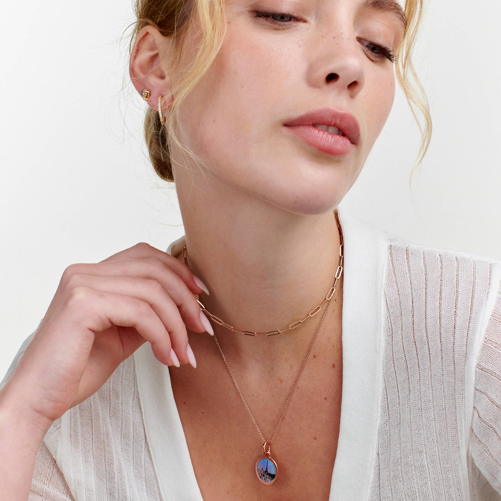 Forever Photo Pendant Necklace in 18K Rose Gold Plating - Image Necklace - Image 6