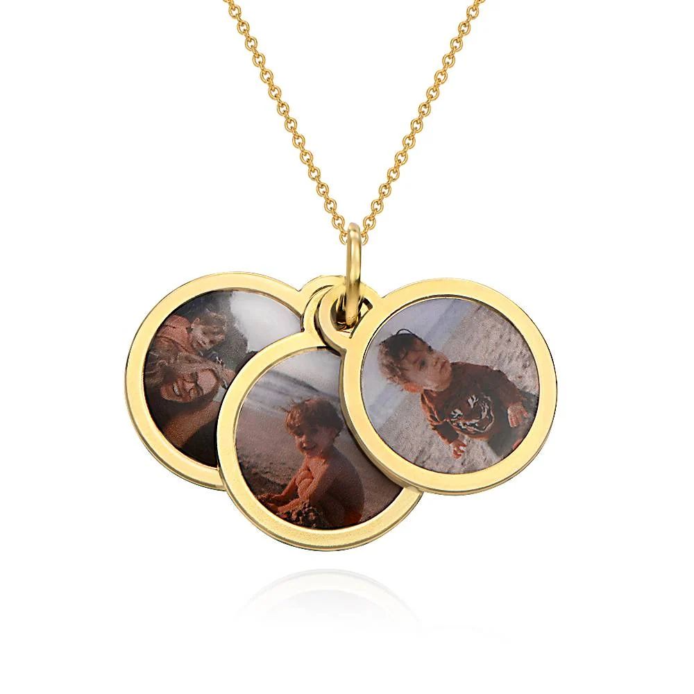 Forever Photo Pendant Necklace in 18K Gold Plating - Image Necklace
