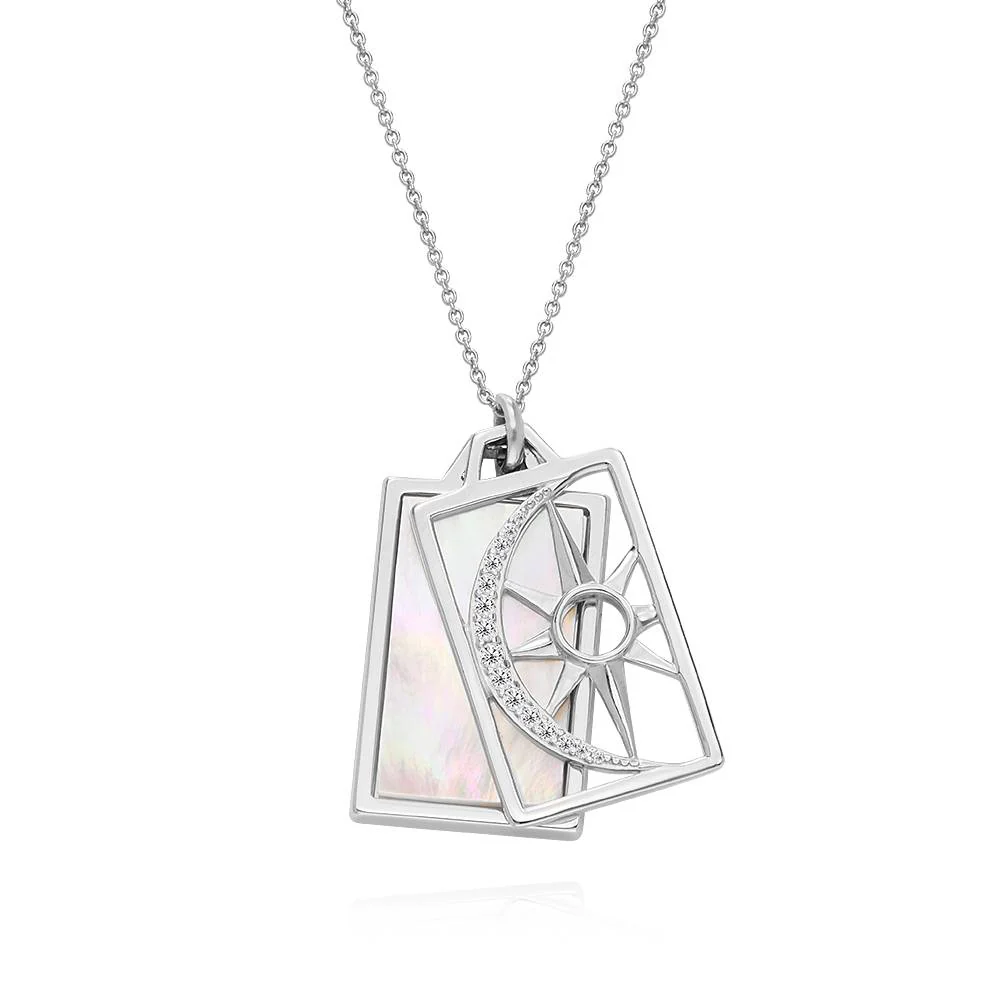 Celestial Sun & Moon Personalized Necklace in Sterling Silver - Image 4