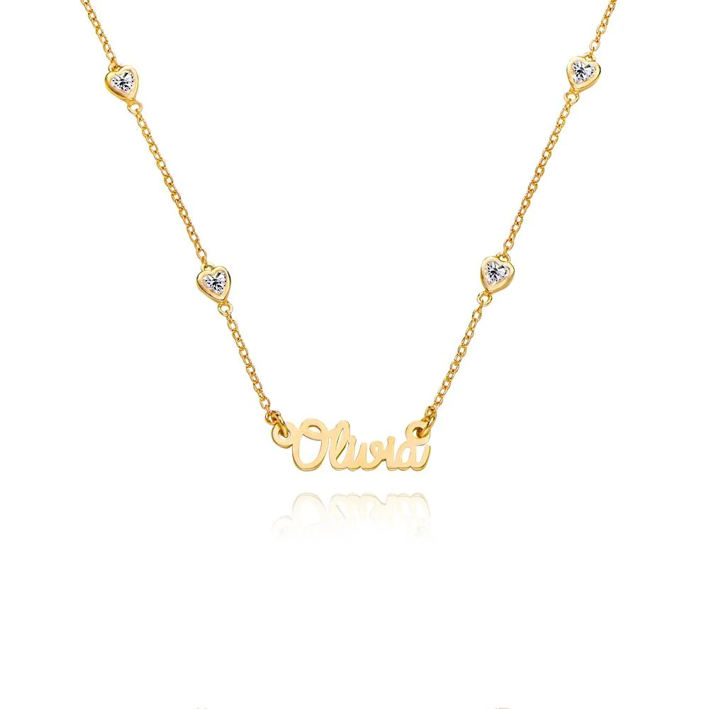 Charli Heart Chain Name Necklace in 18K Gold Vermeil