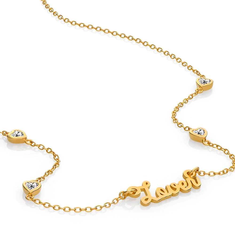 Charli Heart Chain Name Necklace in 18K Gold Vermeil - Image 5