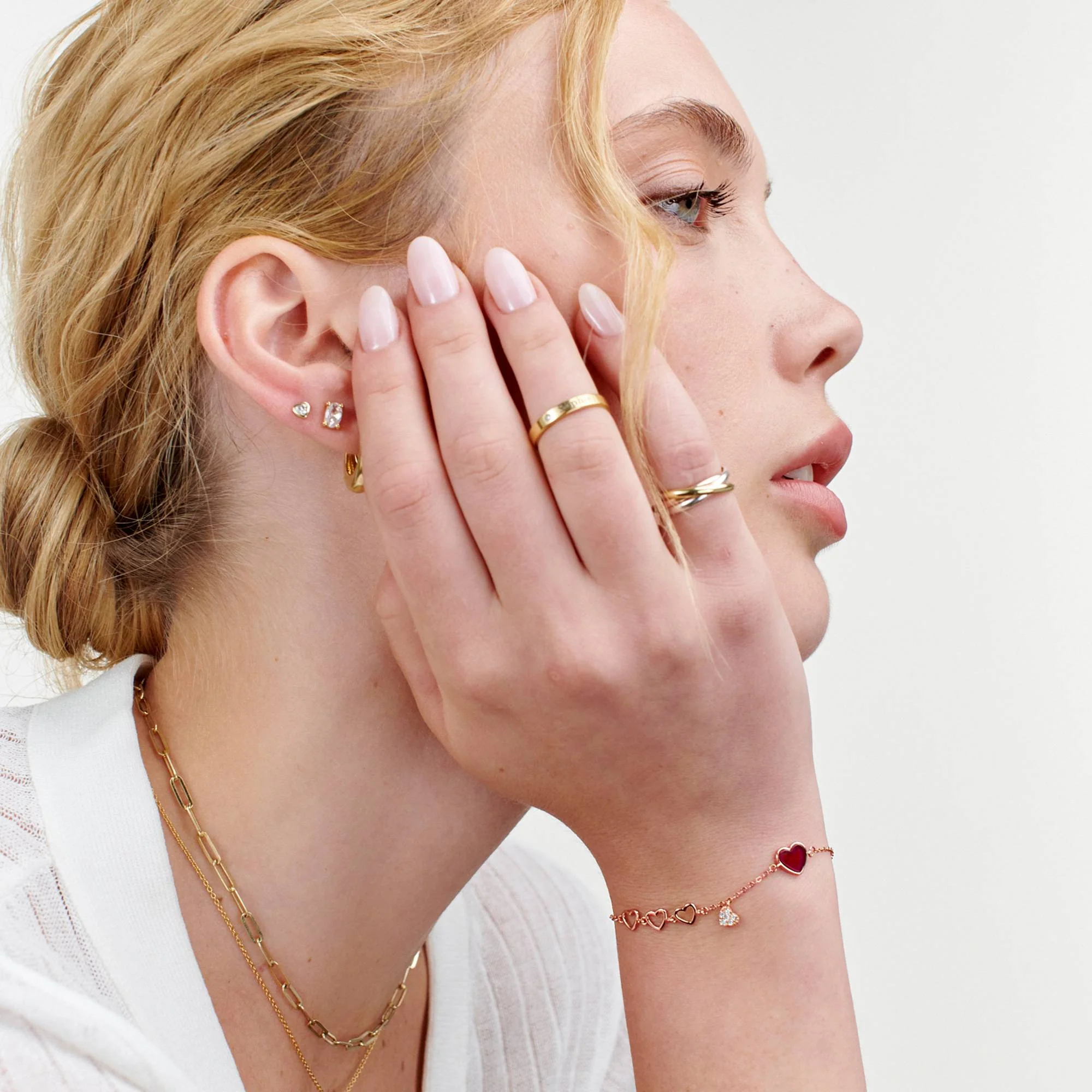 Be Mine Red Heart Bracelet in 18K Rose Gold Plating - Image 2