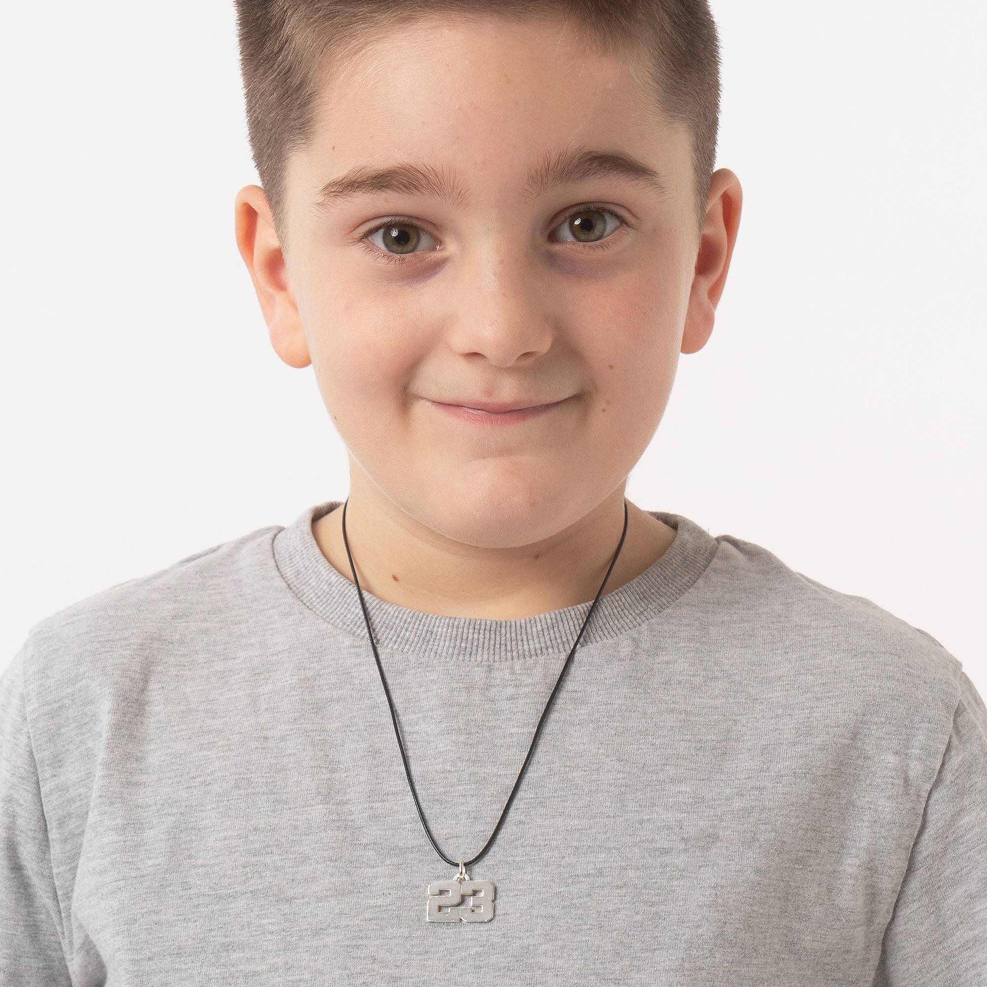 Boys Team / Player Number Necklace in Sterling Silver - Image 4