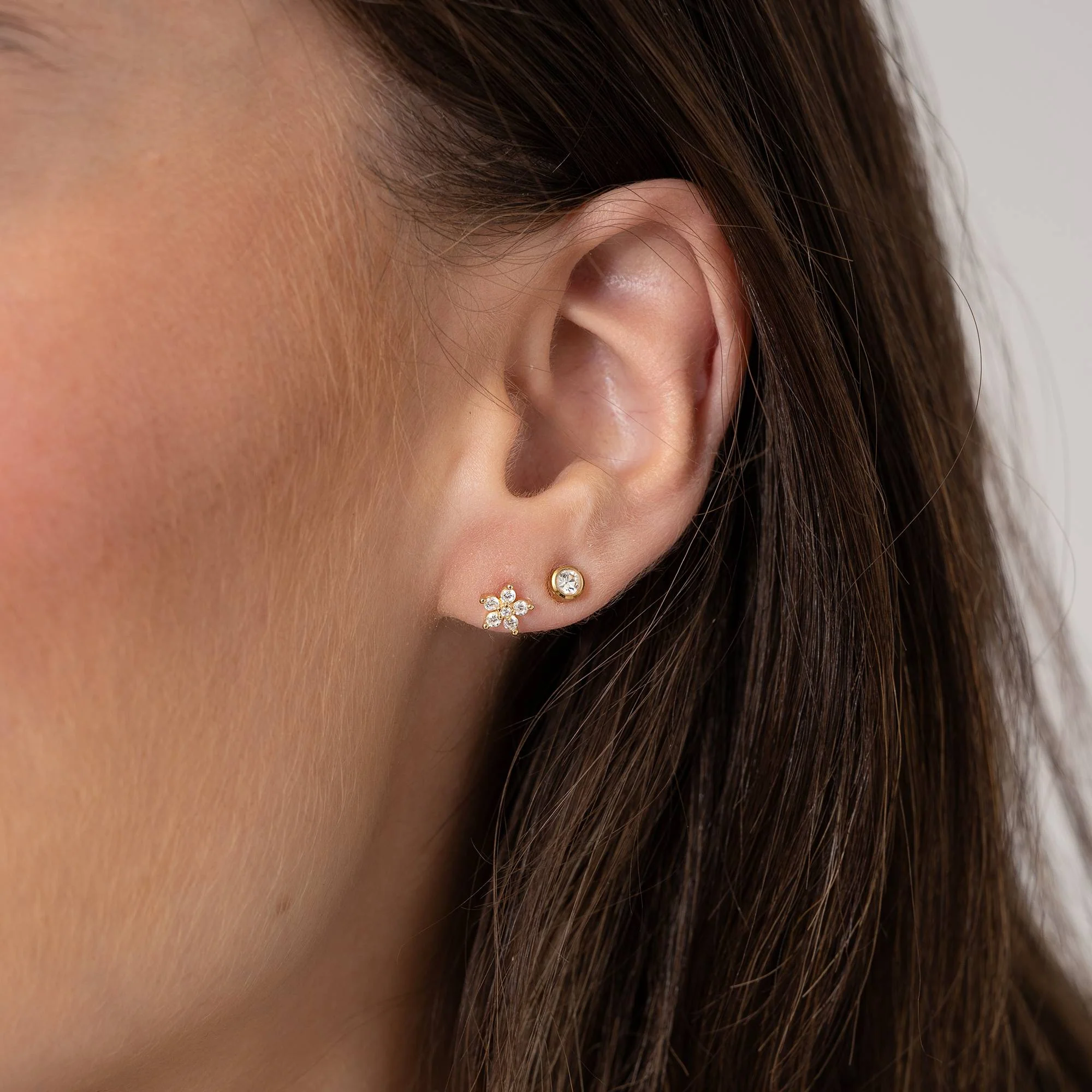 Sparks Star Earrings with Cubic Zirconia in 18K Gold Plating - Image 2