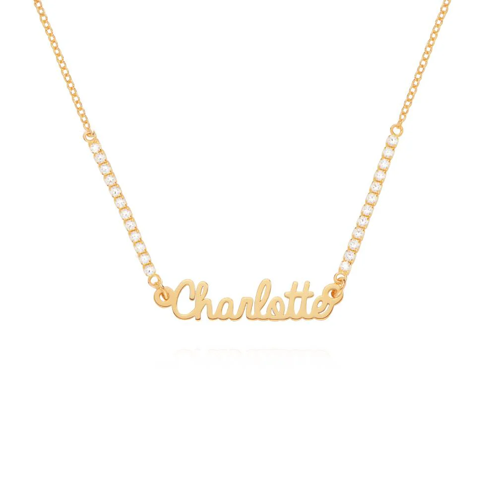 Kate Tennis Name Necklace in 18K Gold Vermeil