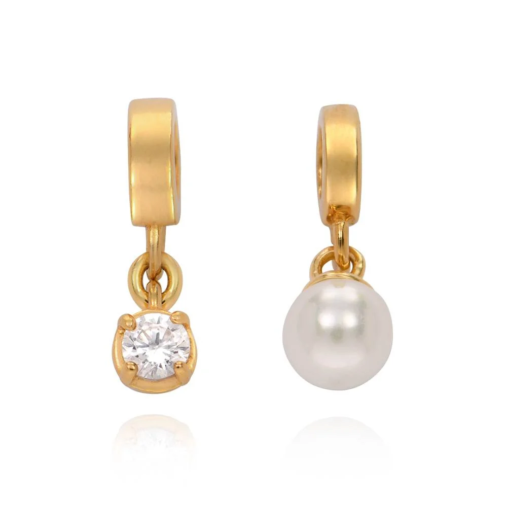 Linda Charm Necklace with Pearl in 18K Gold Plating - Image 6