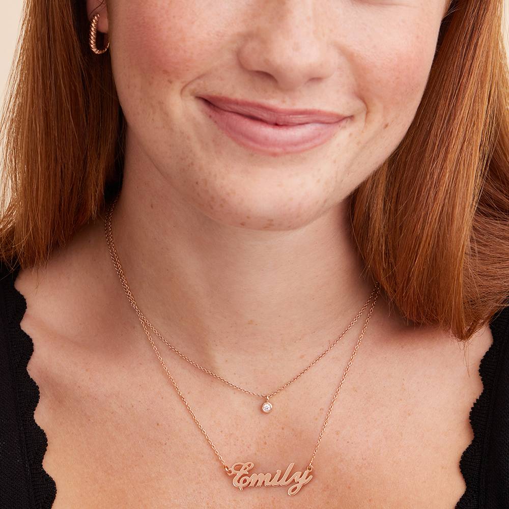 Hollywood Small Name Necklace in 18k Rose Vermeil - Image 4