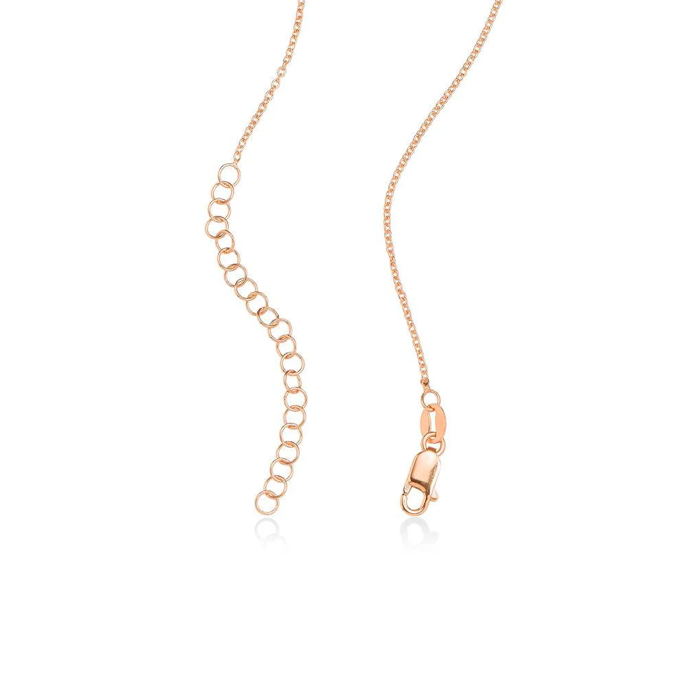 Family Tree Circle Necklace with Diamond in Rose Gold Plating - Image 5