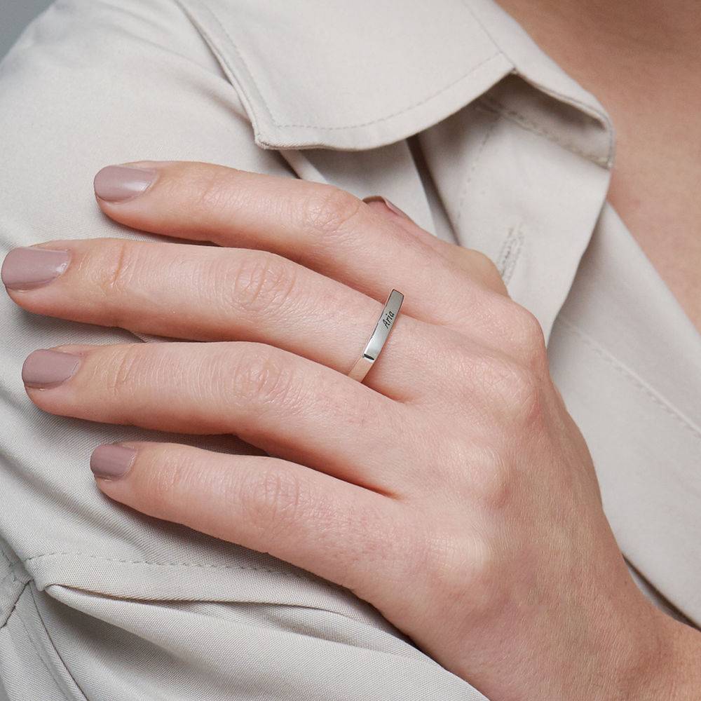 Custom Square Ring in Sterling Silver - Image 3