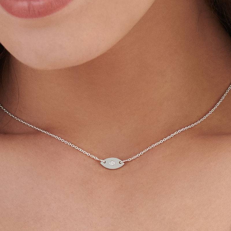 Evil Eye Dainty Necklace in Sterling Silver - Image 3