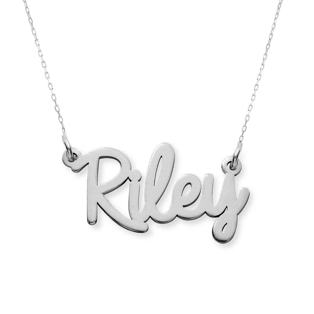 Gifts Ideas for Her - Personalized Cursive Name Necklace in 14K White Gold - Personalized Name Necklace