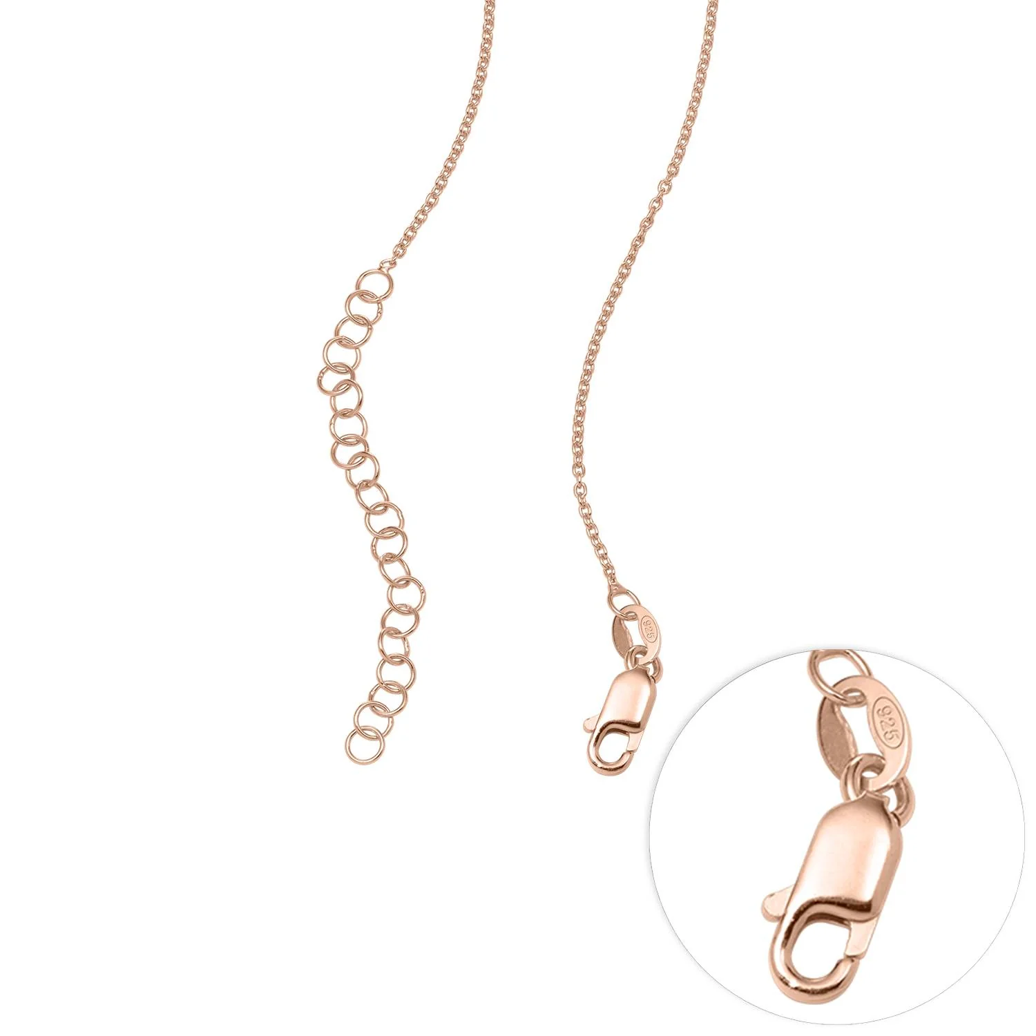 Heart in Heart Necklace in Rose Gold Plated with Diamonds - Image 4