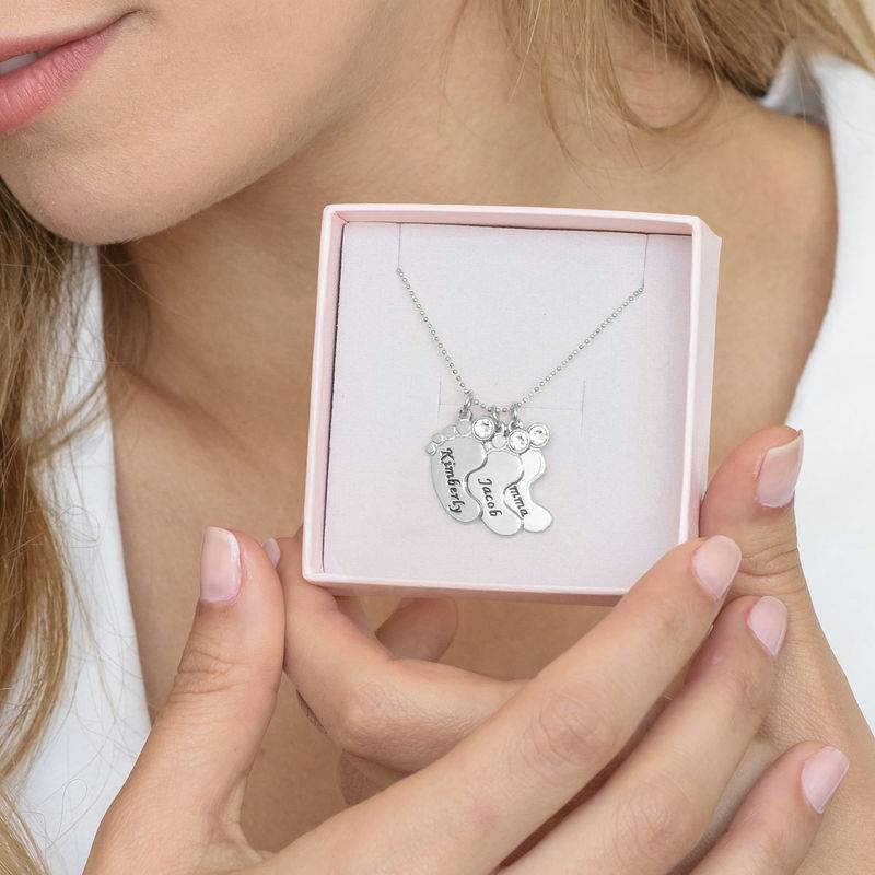 Baby Feet Necklace in 10K White Gold - Image 4