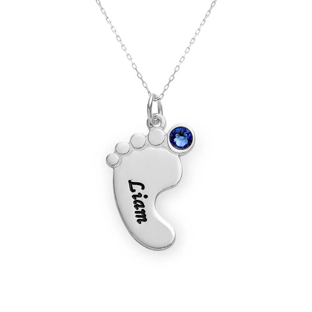 Baby Feet Necklace in 10K White Gold - Image 5