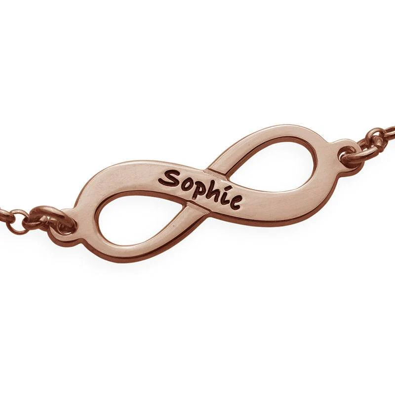 Personalized Multiple Infinity Bracelet with Rose Gold Plating - Image 2