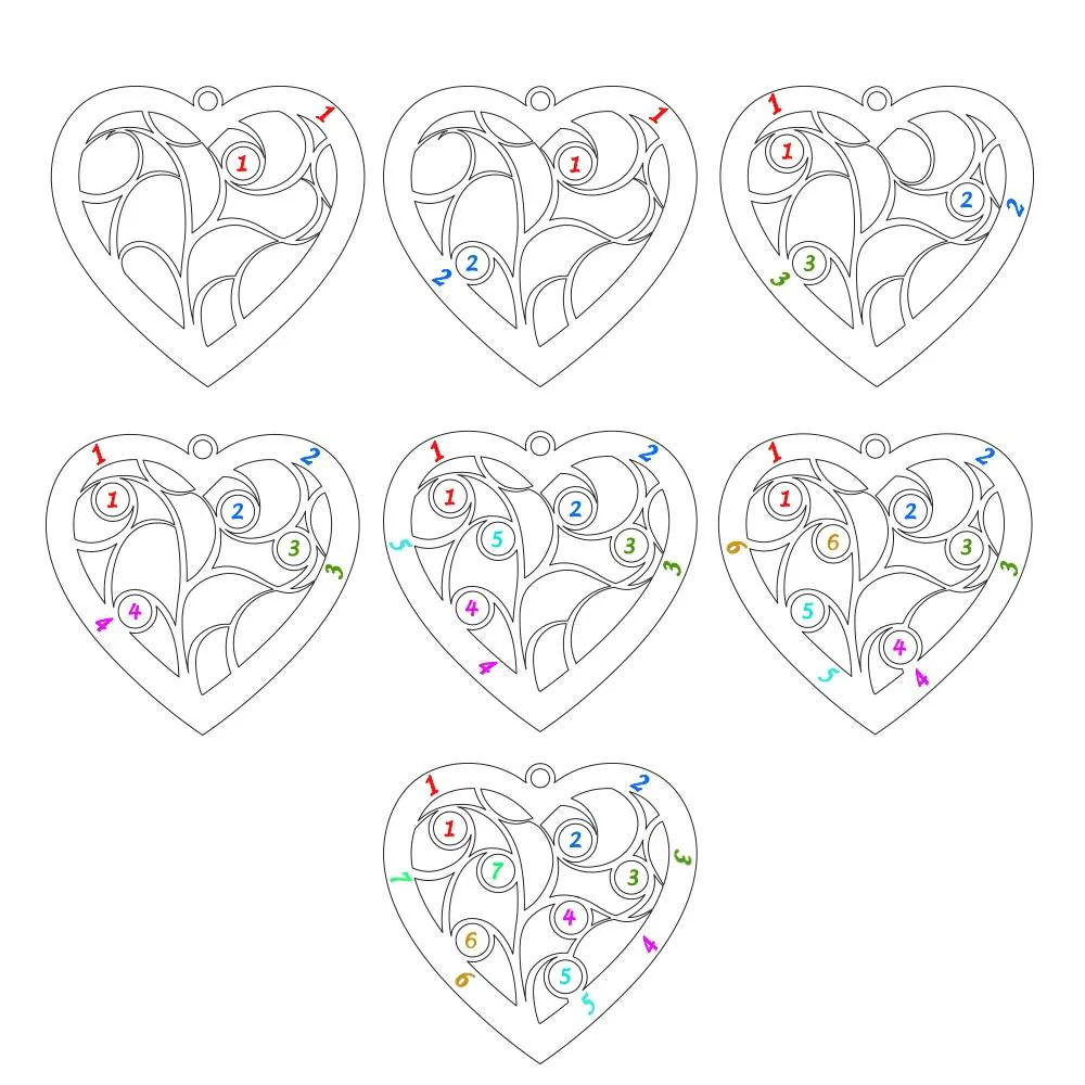 Heart Family Tree Necklace with Diamonds in Silver Sterling - Image 5