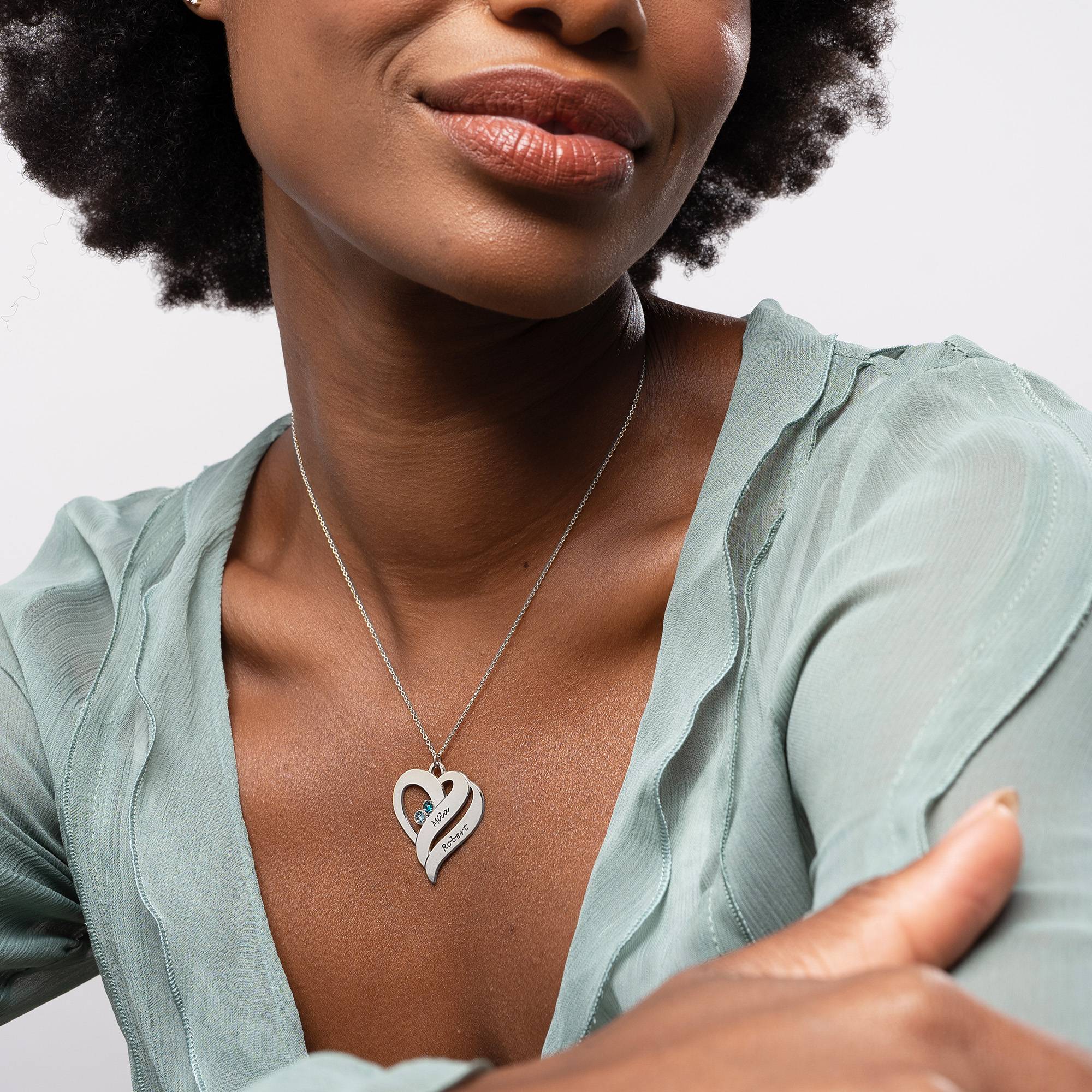 Anniversary Gifts for Her - Personalized Hearts Necklace - 0.925 Sterling Silver - Mother Daughter Necklace - Image 4