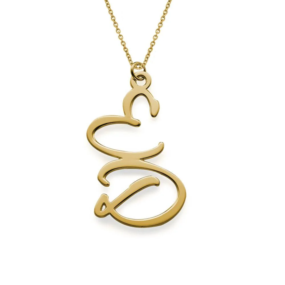 Two Initial Necklace in 18K Gold Plating - Image 2