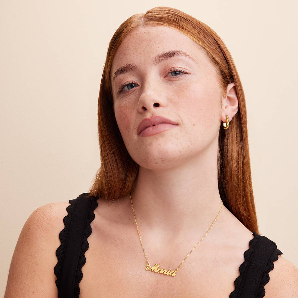 Hollywood Small Name Necklace in 14k Gold - Personalized Jewelry Gifts - Name Necklace Gold - Custom Name Necklace - Nameplate Necklace - Image 2