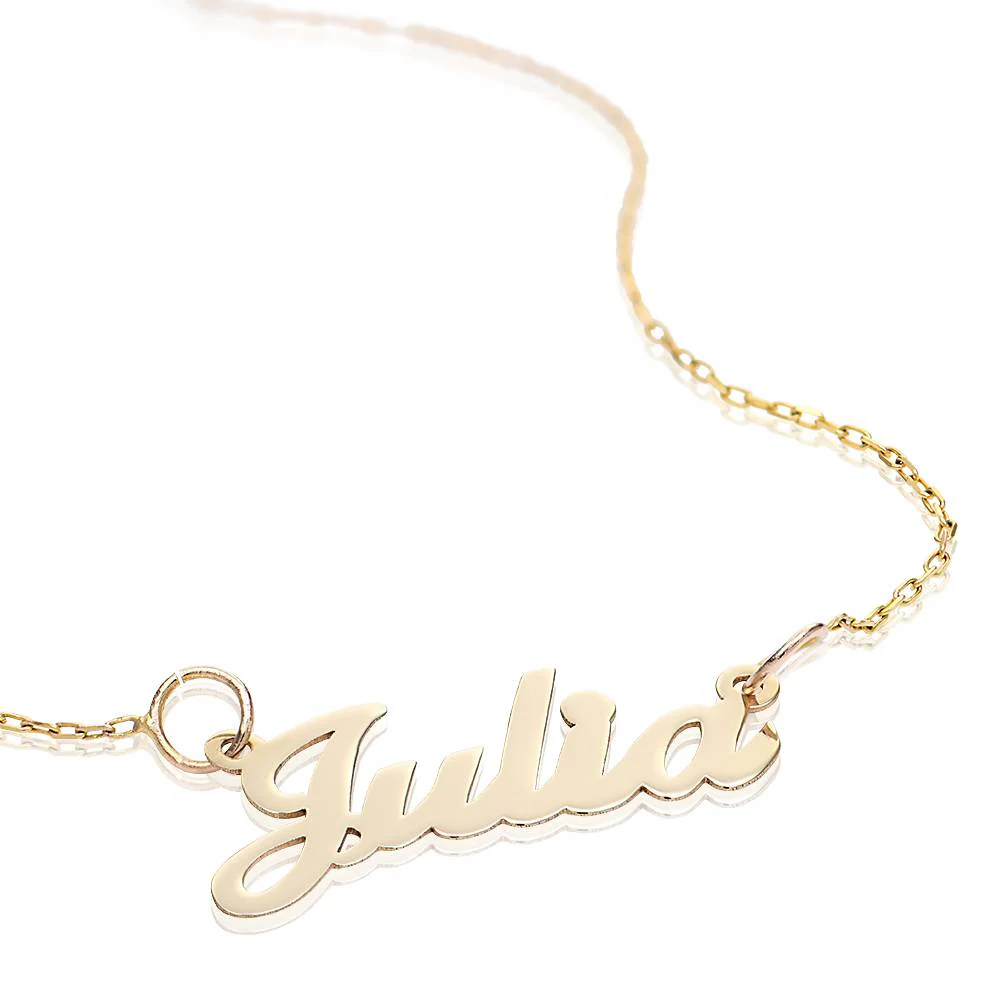 Hollywood Small Name Necklace in 14k Gold - Personalized Jewelry Gifts - Name Necklace Gold - Custom Name Necklace - Nameplate Necklace - Image 3