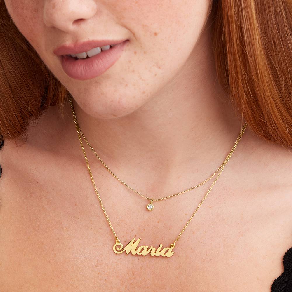 Hollywood Small Name Necklace in 14k Gold - Personalized Jewelry Gifts - Name Necklace Gold - Custom Name Necklace - Nameplate Necklace - Image 4