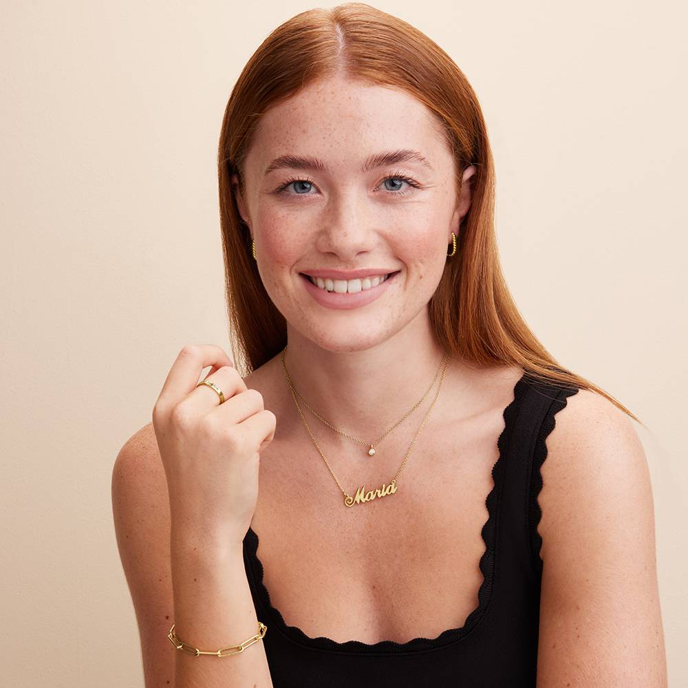 Hollywood Small Name Necklace in 14k Gold - Personalized Jewelry Gifts - Name Necklace Gold - Custom Name Necklace - Nameplate Necklace - Image 6